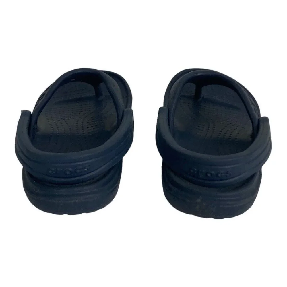 Crocs Navy Thong Flip Flops with Heel Strap Sandal Unisex Child Size 8-9 Slip on